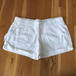 White Floral Crochet Shorts